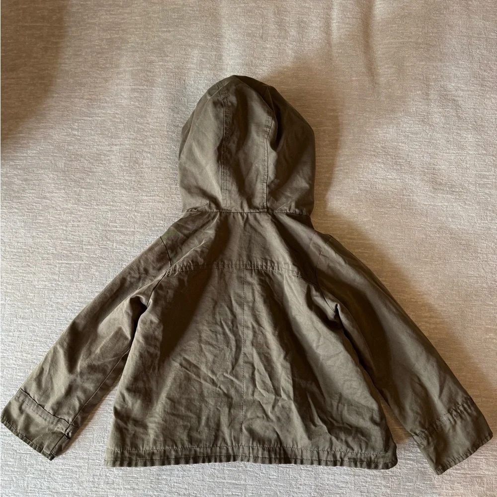 Zara Girls Green Hooded Utility Jacket – Size 3/4